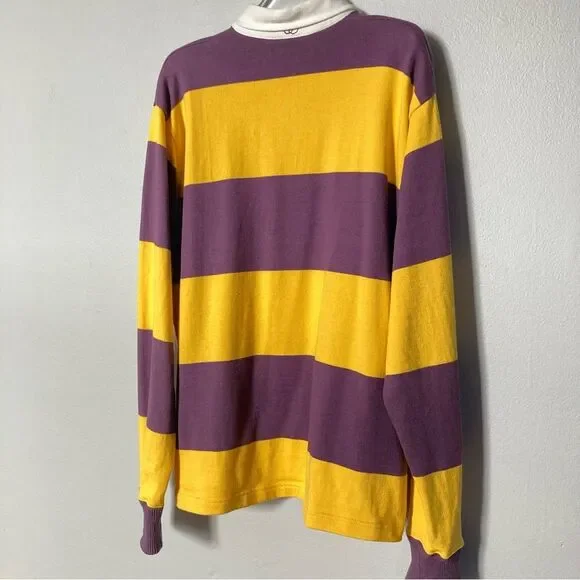 Rowing Blazers x Sports D'Epoque Rugby Polo Purple Yellow Heavyweight Jersey - Picture 8 of 12